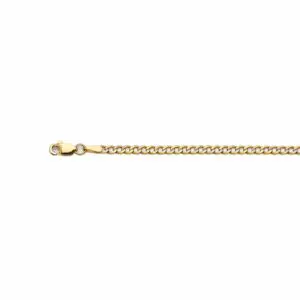 Gold curb chain necklace with lobster clasp