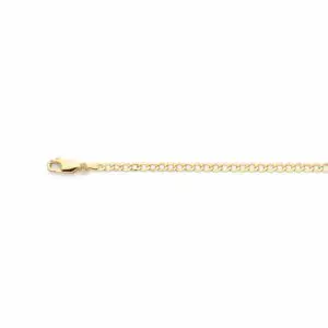 Gold curb chain necklace with lobster clasp