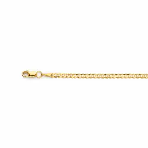 Gold curb chain necklace with lobster clasp