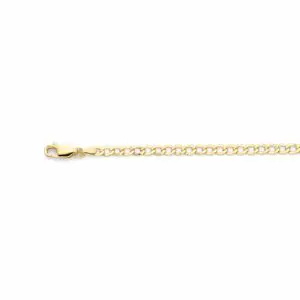 Gold curb chain necklace with lobster clasp