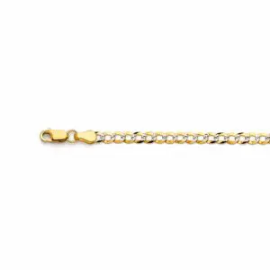 Gold curb chain bracelet with lobster clasp