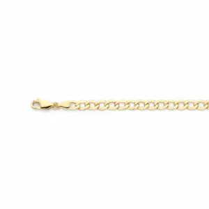 Gold curb chain bracelet with lobster clasp