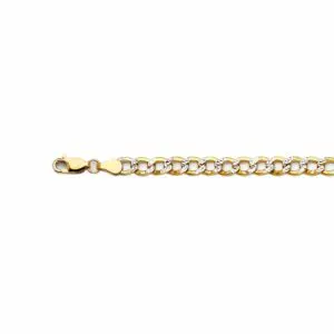 Gold curb chain bracelet with lobster clasp