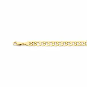 Gold curb chain bracelet with lobster clasp