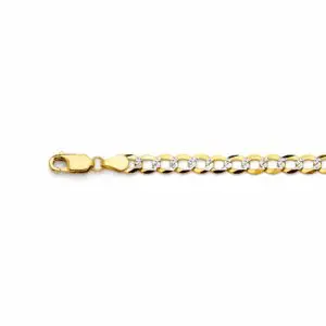 Gold and silver curb chain bracelet clasp