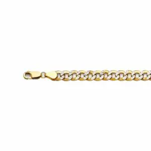 Gold curb chain bracelet with lobster clasp