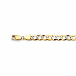 Two-tone gold and silver curb bracelet