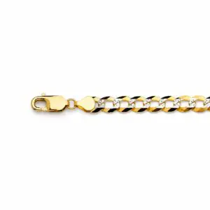 Gold curb chain bracelet with lobster clasp