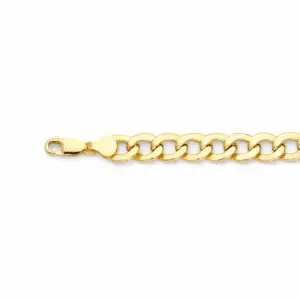Gold curb chain bracelet with lobster clasp