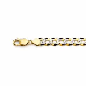 Two-tone gold and silver chain bracelet clasp
