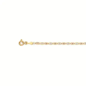 Gold bracelet with pink and white gemstones