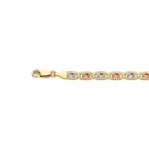 Tricolor gold bracelet with lobster clasp