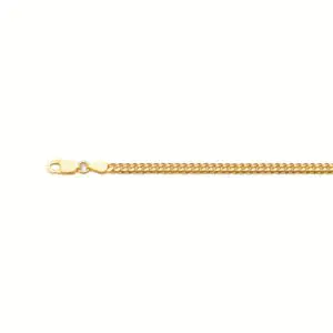 Gold curb chain necklace with lobster clasp