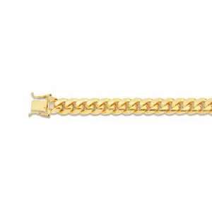 Gold curb chain bracelet with clasp