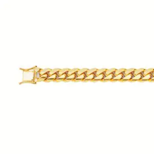 Gold Cuban-link chain bracelet with clasp
