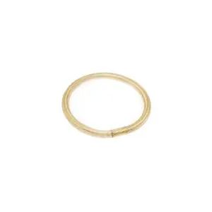 Gold textured bangle bracelet on white background