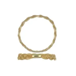 Set of two gold braided bracelets