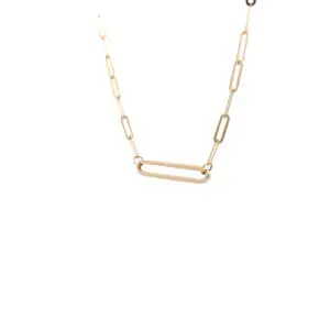 Minimalist gold rectangular link necklace