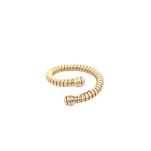Gold spiral open-ended ring