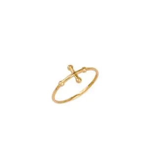 Minimal gold cross ring