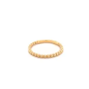 Delicate gold beaded stacking ring