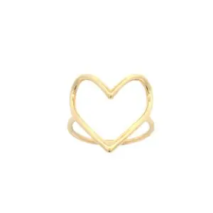 Delicate gold open heart ring