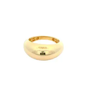 Polished gold domed band ring