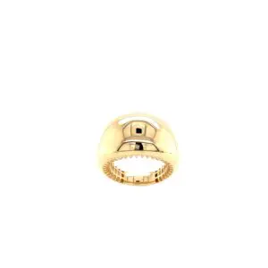 Polished domed gold wide band ring