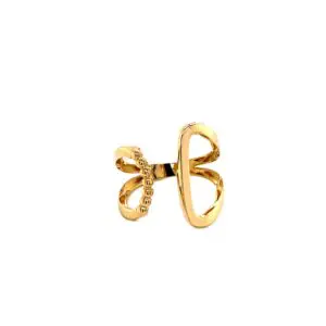 Gold bow-shaped fashion statement ring