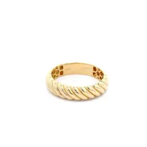 Gold twisted rope band ring