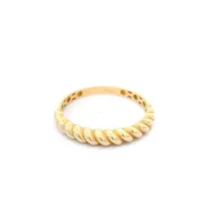 Gold twisted rope ring