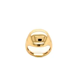 Polished gold dome signet ring