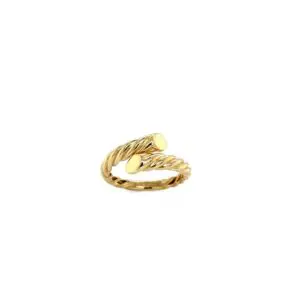 Gold twisted rope wrap ring