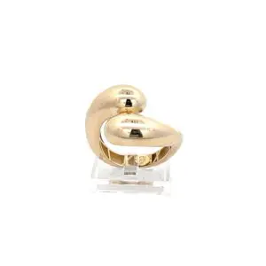 Polished gold bean-shaped clip-on earrings