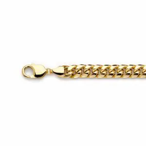 Gold curb chain bracelet with lobster clasp