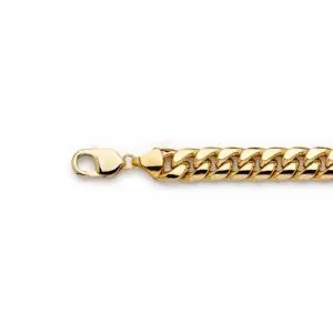 Gold curb chain bracelet with lobster clasp