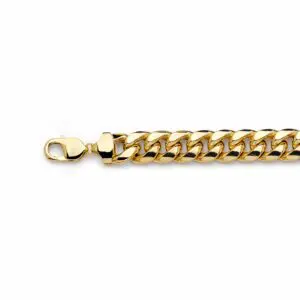Gold Cuban link chain bracelet with lobster clasp