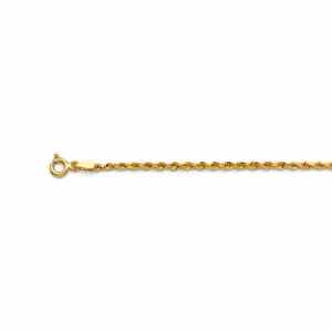 Gold rope chain with spring ring clasp