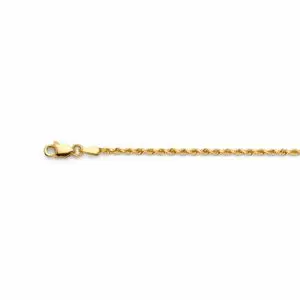 Gold rope chain necklace with lobster clasp