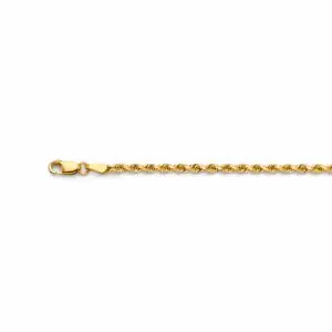 Gold rope chain necklace with lobster clasp