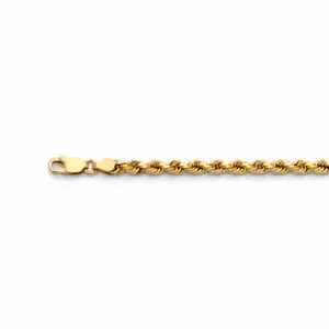 Gold rope chain necklace with lobster clasp