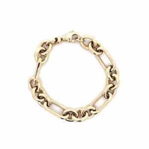 Gold link chain bracelet with lobster clasp