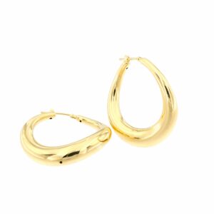 Pair of polished gold teardrop hoop earrings