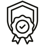 Shield badge icon with checkmark