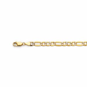 Gold Figaro chain bracelet with lobster clasp