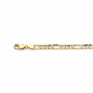 Two-tone gold chain bracelet with lobster clasp