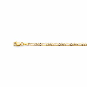 Gold Figaro chain bracelet with lobster clasp
