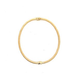 Gold twisted rope chain necklace with clasp