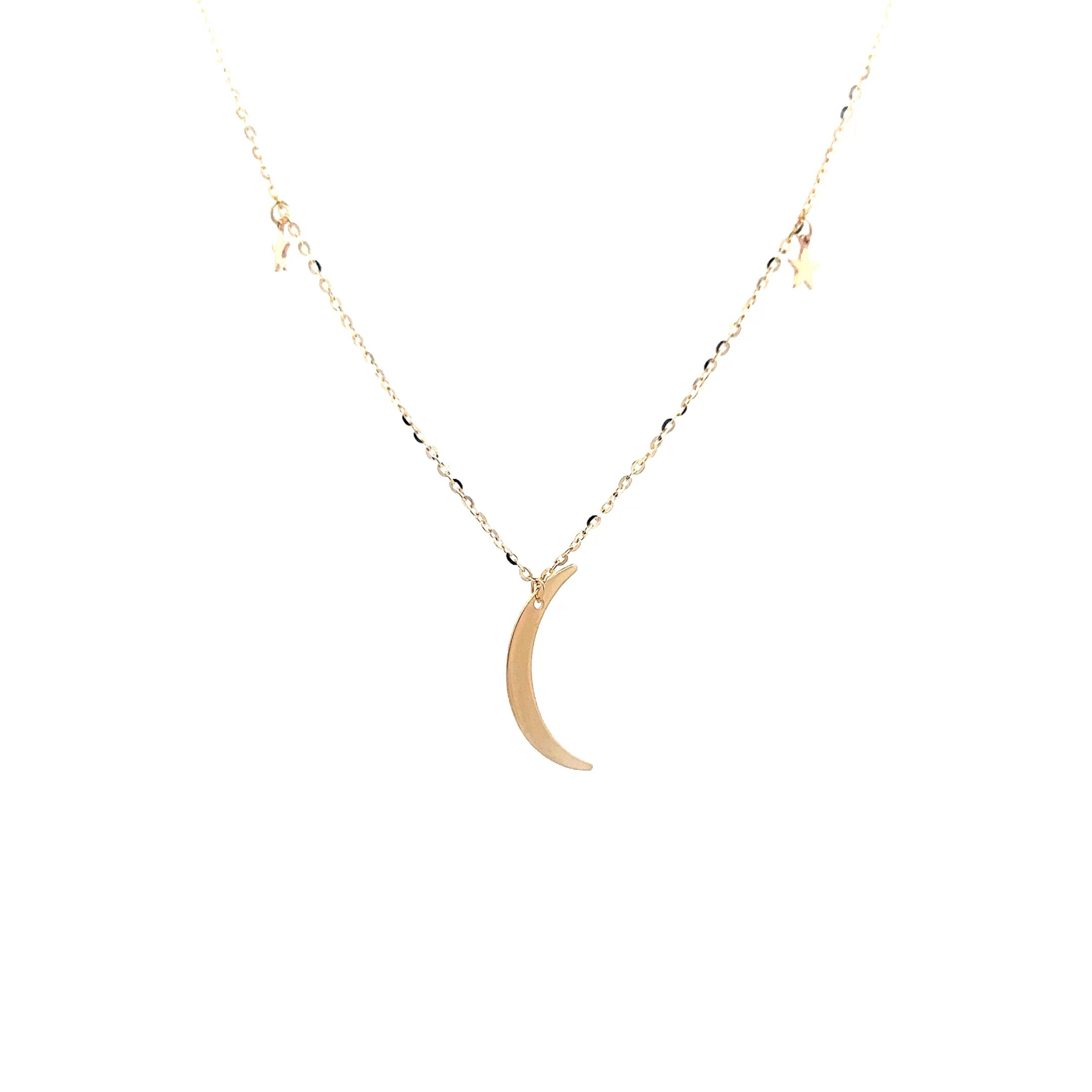 Delicate gold crescent moon necklace