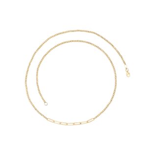 Delicate gold layered necklace with paperclip chain